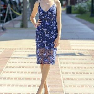Bardot Blue Floral Midi Dress